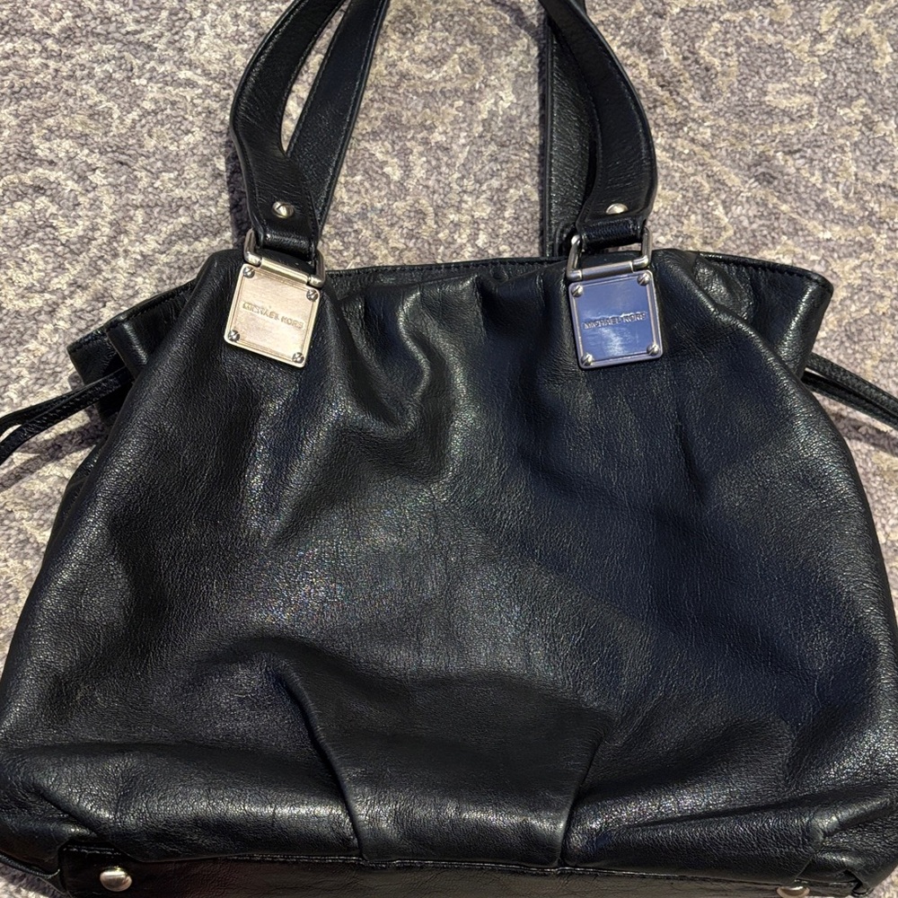 Michael Kors Black Leather Tote Rehearsal bag